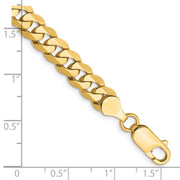 14K 7.25mm Flat Beveled Curb with Lobster Clasp Bracelet