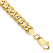 14K 7.25mm Flat Beveled Curb with Lobster Clasp Bracelet