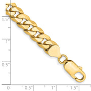 14K 8mm Flat Beveled Curb with Lobster Clasp Bracelet