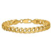 14K 8.5mm Flat Beveled Curb with Lobster Clasp Bracelet