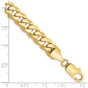 14K 8.5mm Flat Beveled Curb with Lobster Clasp Bracelet