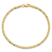 14K 2.4mm Concave Anchor with Lobster Clasp Chain
