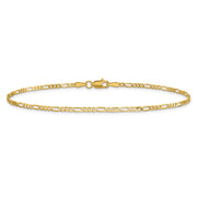 14K 1.8mm Flat Figaro with Lobster Clasp Anklet
