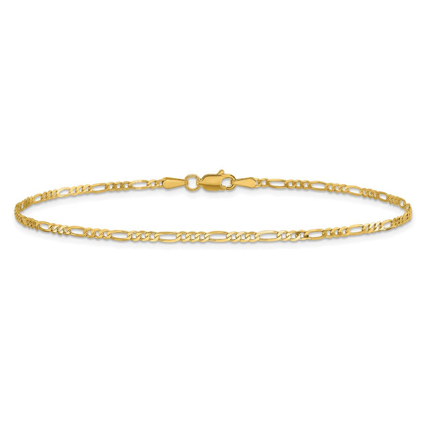 14K 1.8mm Flat Figaro with Lobster Clasp Bracelet