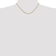14K 2.25mm Flat Figaro with Lobster Clasp Chain