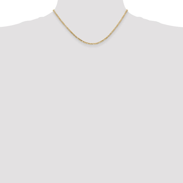 14K 2.25mm Flat Figaro with Lobster Clasp Chain