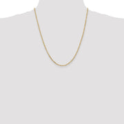 14K 2.25mm Flat Figaro with Lobster Clasp Chain