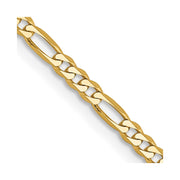 14K 2.25mm Flat Figaro with Lobster Clasp Chain