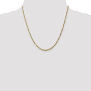 14K 2.75mm Flat Figaro with Lobster Clasp Chain