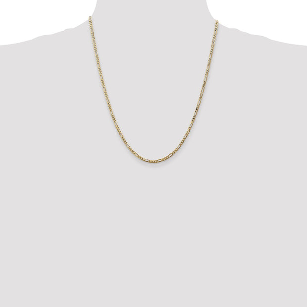 14K 2.75mm Flat Figaro with Lobster Clasp Chain
