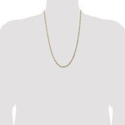 14K 3mm Flat Figaro with Lobster Clasp Chain