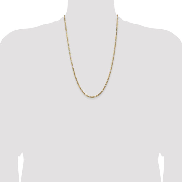 14K 3mm Flat Figaro with Lobster Clasp Chain