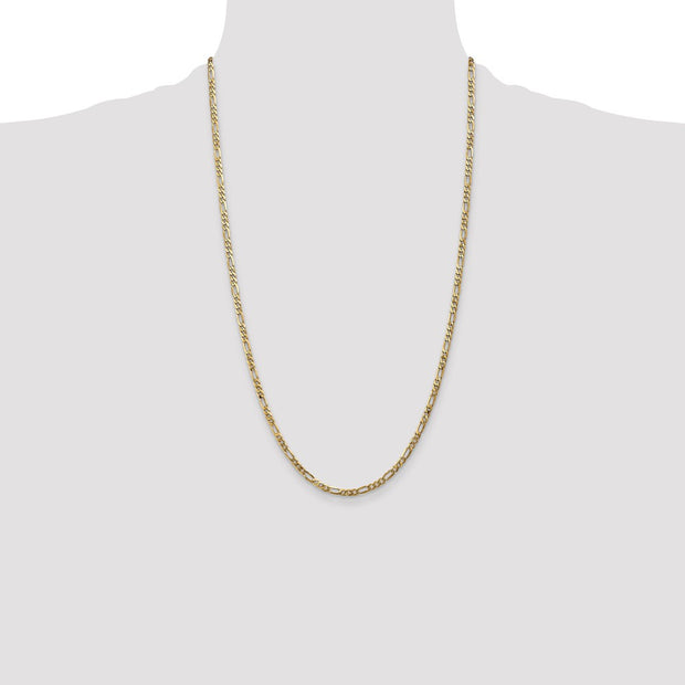 14K 3mm Flat Figaro with Lobster Clasp Chain