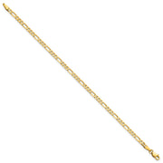 14K 3mm Flat Figaro with Lobster Clasp Bracelet