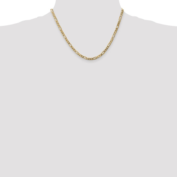 14K 4mm Flat Figaro with Lobster Clasp Chain
