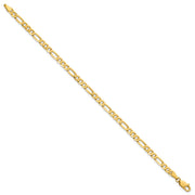 14K 4mm Flat Figaro with Lobster Clasp Bracelet