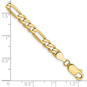 14K 4.75mm Flat Figaro with Lobster Clasp Bracelet