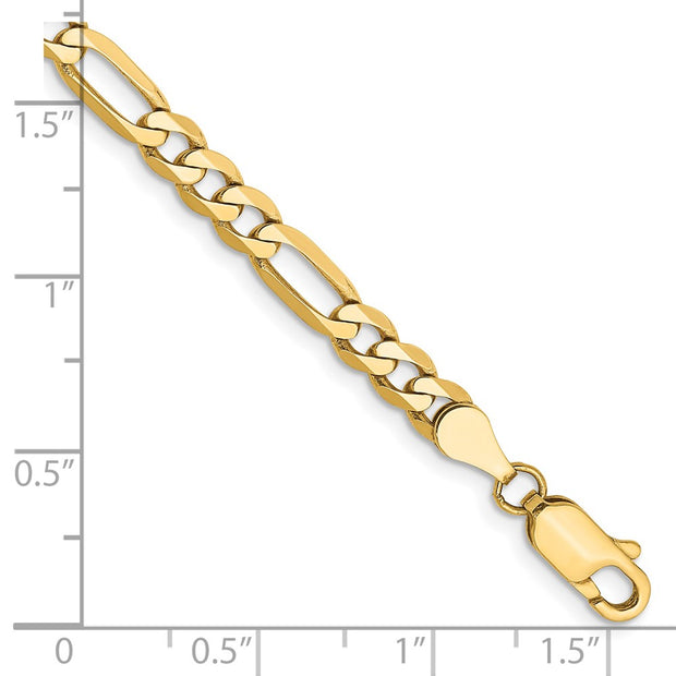 14K 4.75mm Flat Figaro with Lobster Clasp Bracelet