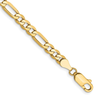 14K 4.75mm Flat Figaro with Lobster Clasp Bracelet