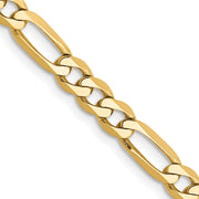 14K 4.75mm Flat Figaro with Lobster Clasp Chain