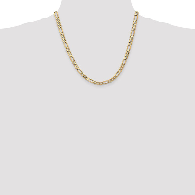 14K 5.25mm Flat Figaro with Lobster Clasp Chain