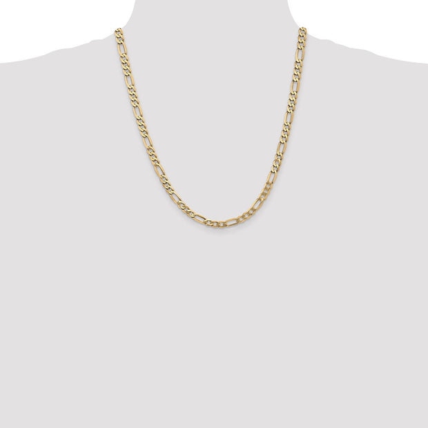 14K 5.25mm Flat Figaro with Lobster Clasp Chain