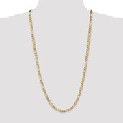 14K 5.25mm Flat Figaro with Lobster Clasp Chain