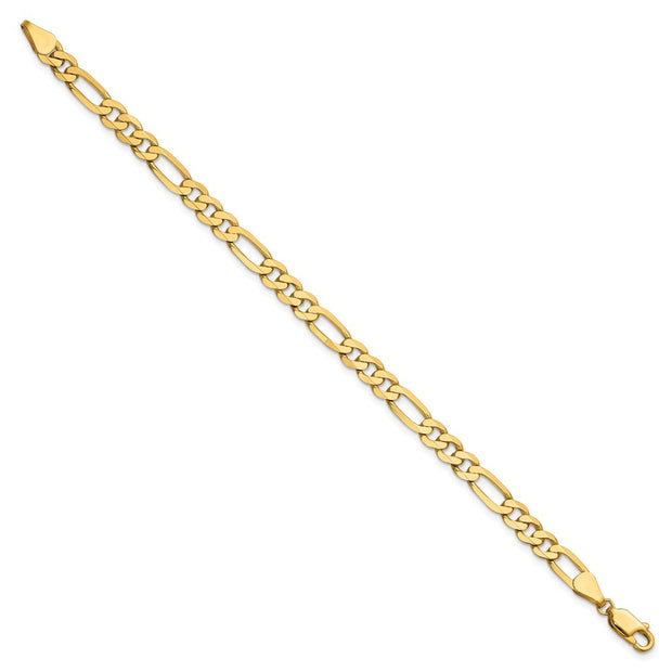 14K 5.25mm Flat Figaro with Lobster Clasp Bracelet