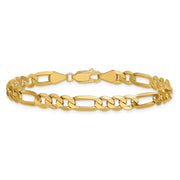 14K 5.25mm Flat Figaro with Lobster Clasp Bracelet