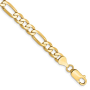 14K 6.25mm Flat Figaro with Lobster Clasp Bracelet