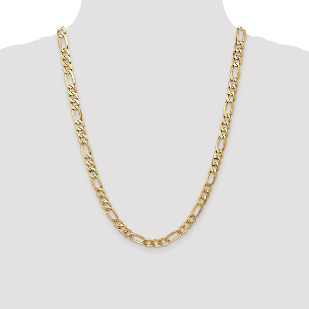 14K 7mm Flat Figaro with Lobster Clasp Chain