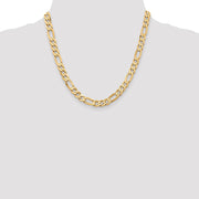 14K 7.5mm Flat Figaro with Lobster Clasp Chain