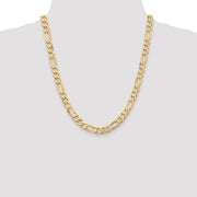 14K 7.5mm Flat Figaro with Lobster Clasp Chain