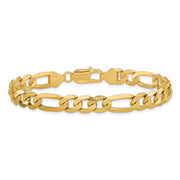14K 7.5mm Flat Figaro with Lobster Clasp Bracelet