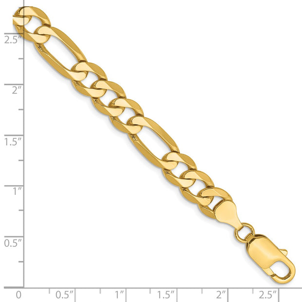 14K 7.5mm Flat Figaro with Lobster Clasp Bracelet
