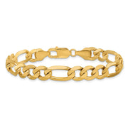 14K 8.75mm Flat Figaro with Lobster Clasp Bracelet