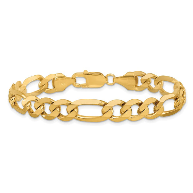 14K 8.75mm Flat Figaro with Lobster Clasp Bracelet