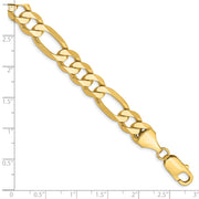 14K 8.75mm Flat Figaro with Lobster Clasp Bracelet