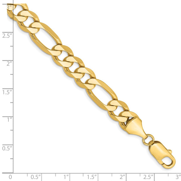 14K 8.75mm Flat Figaro with Lobster Clasp Bracelet