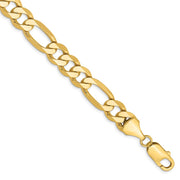 14K 8.75mm Flat Figaro with Lobster Clasp Bracelet