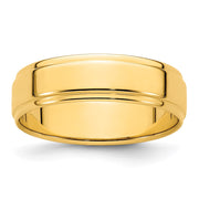 14k Yellow Gold 6mm Flat with Step Edge Wedding Band
