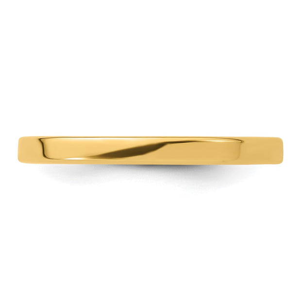 14k Yellow Gold 2mm Lightweight Flat Wedding Band