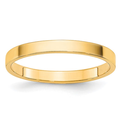 14k Yellow Gold 2mm Lightweight Flat Wedding Band