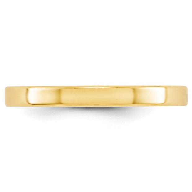 14k Yellow Gold 2.5mm Lightweight Flat Wedding Band
