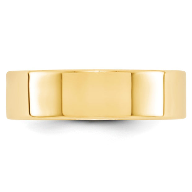 14k Yellow Gold 6mm Lightweight Flat Wedding Band