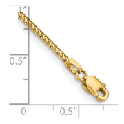 14K 1mm Franco with Lobster Clasp Bracelet