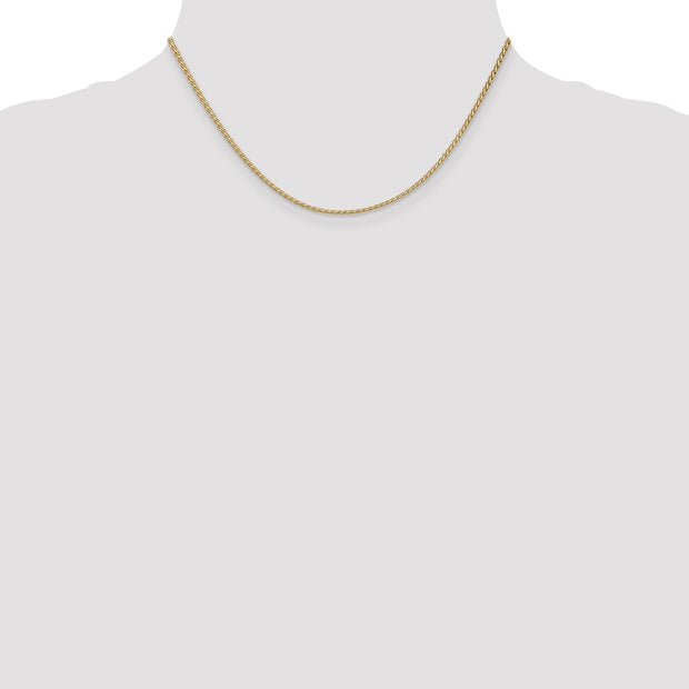 14K 1.9mm Flat Wheat with Lobster Clasp Chain
