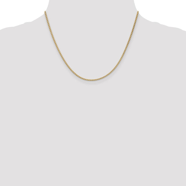 14K 1.9mm Flat Wheat with Lobster Clasp Chain