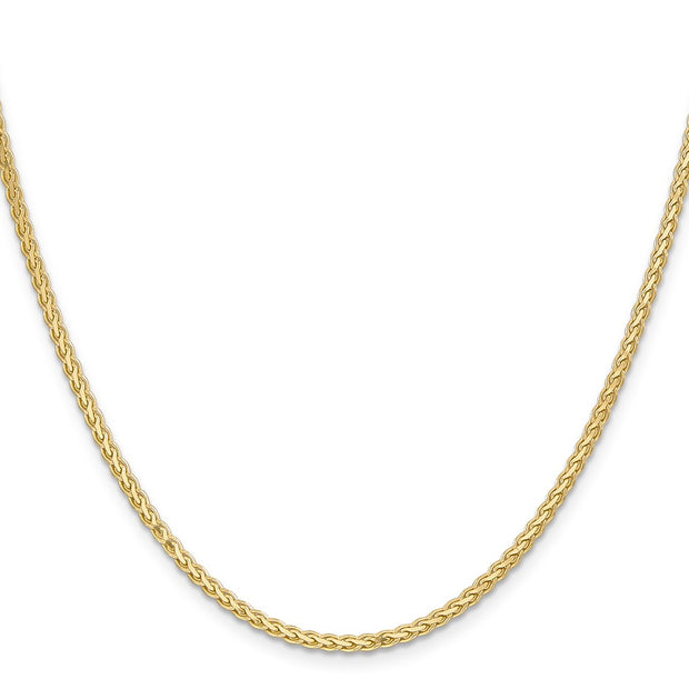 14K 2.4mm Flat Wheat with Lobster Clasp Chain