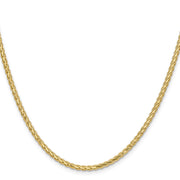 14K 2.8mm Flat Wheat with Lobster Clasp Chain